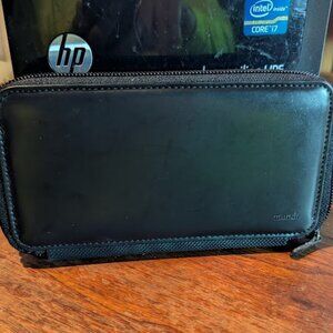 Black Leather Mundi Zipped Wallet